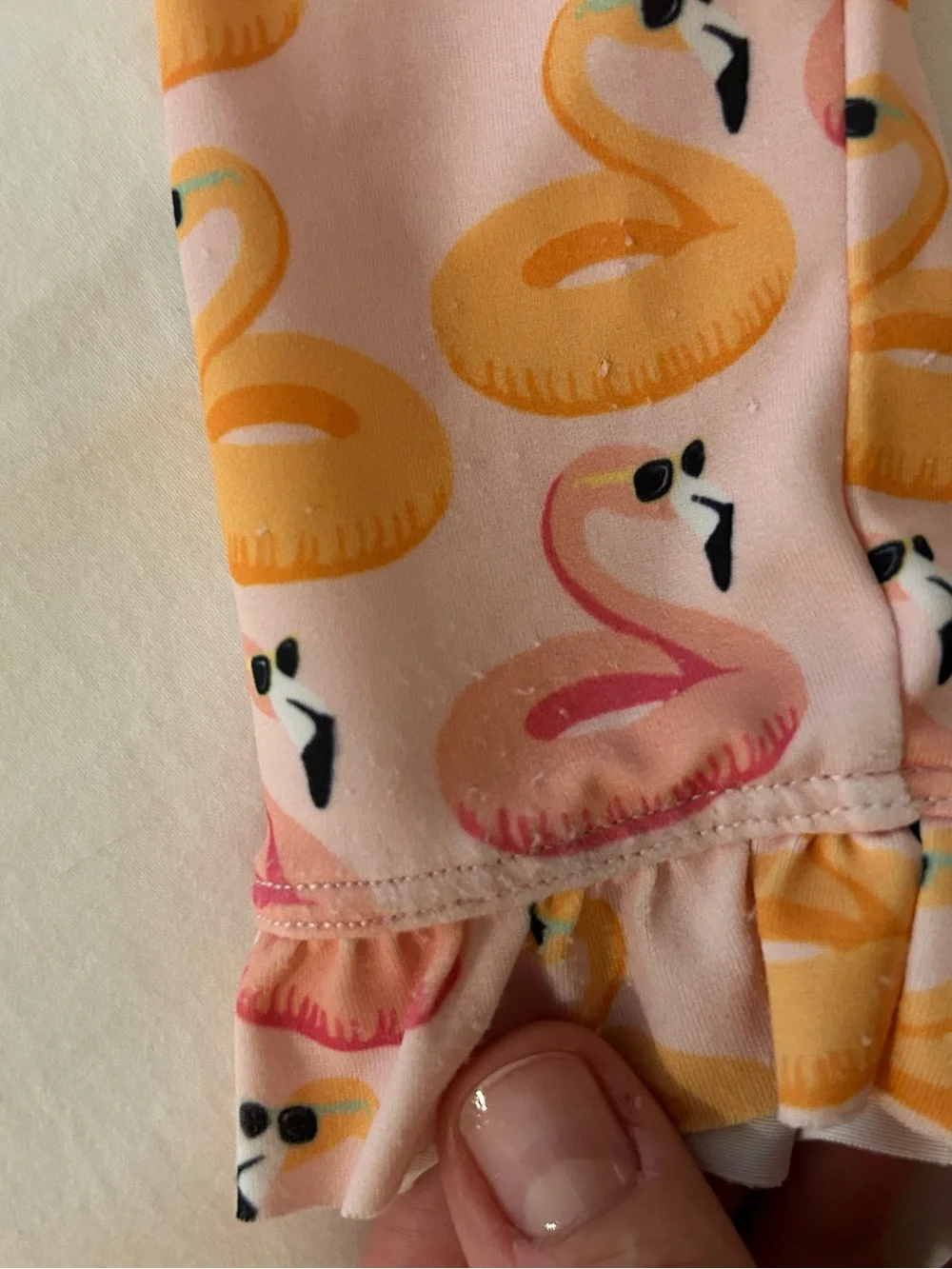 Janie and Jack Pink Rashguard with Yellow & Pink Flamingo Print
